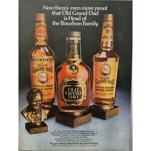 1980 Old‎ Grand-Dad Bourbon Whiskey vintage original print ad 80's advertisement